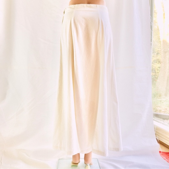 Ralph Lauren Country off white cotton fit and flare maxi skirt size 8 - Picture 4 of 14